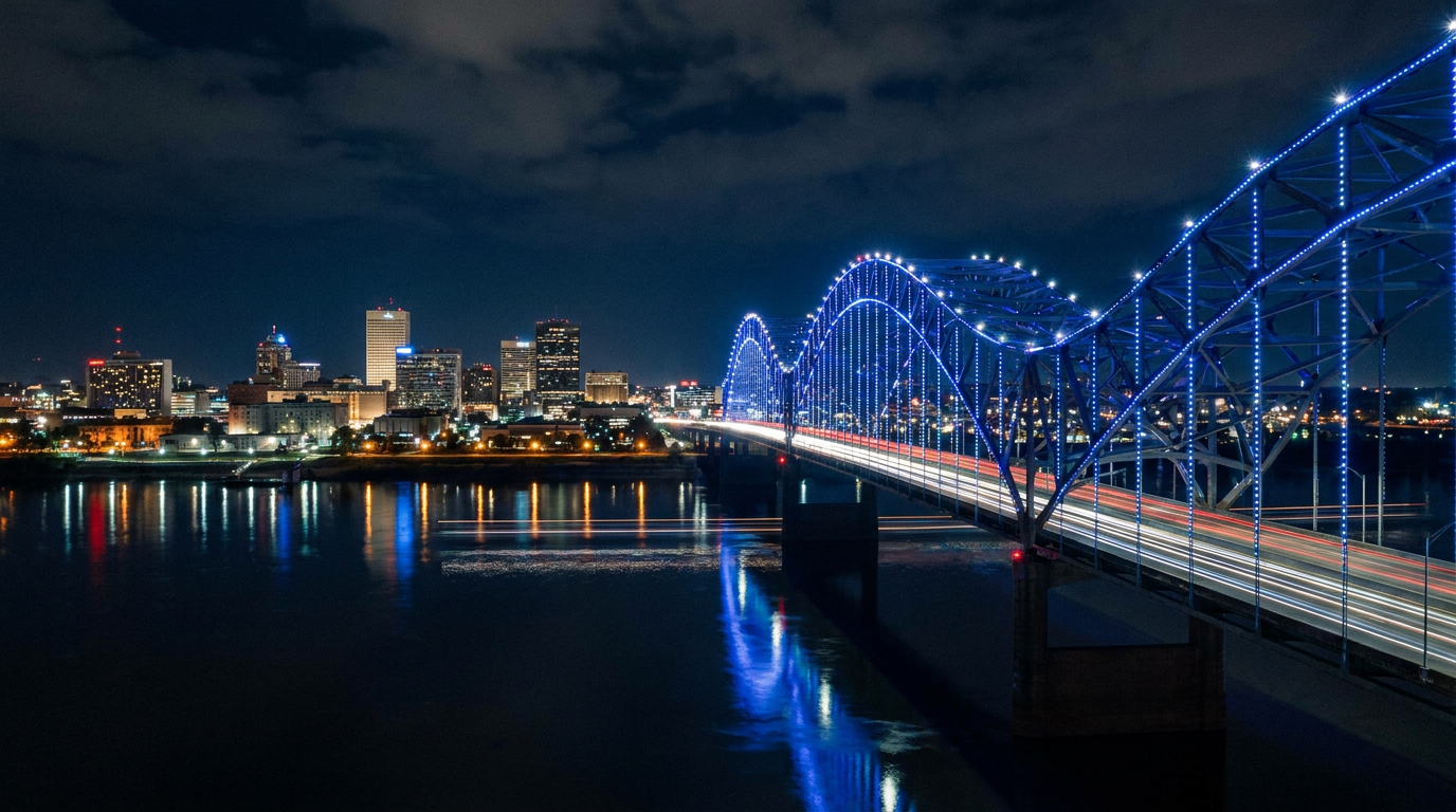 Memphis skyline at night